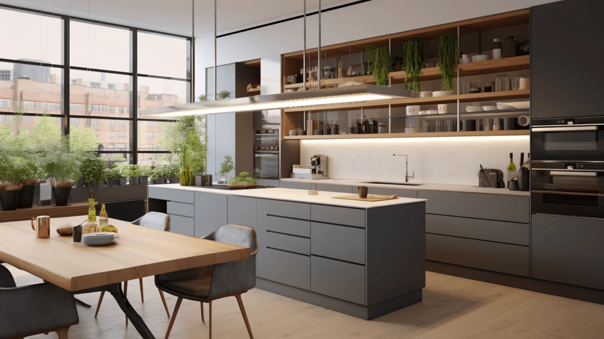 Premium modular kitchen with island by Z Cube Design